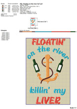 Load image into Gallery viewer, Funny Drinking Machine Embroidery Designs, Lake Camping Embroidery Sayings, Anchor Pes Files, River Quotes Embroidery Files, Alcohol Embroidery Stitches, Drink Embroidery, Drinking Mug Rug Embroidery-Kraftygraphy

