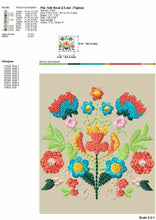 Load image into Gallery viewer, Vivid Folk Floral Arrangement Embroidery Patterns for Machine Embroidery-Kraftygraphy
