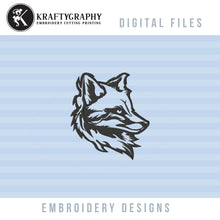 Load image into Gallery viewer, Fox Face Embroidery Design for Light Colored Fabrics: A Clever and Adorable Embroidery Idea for Your Next Project-Kraftygraphy
