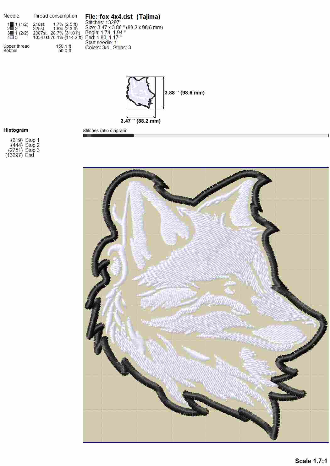 Foxy Applique: Fox Face Embroidery Design for Adding a Whimsical Touch to Your Next Project-Kraftygraphy