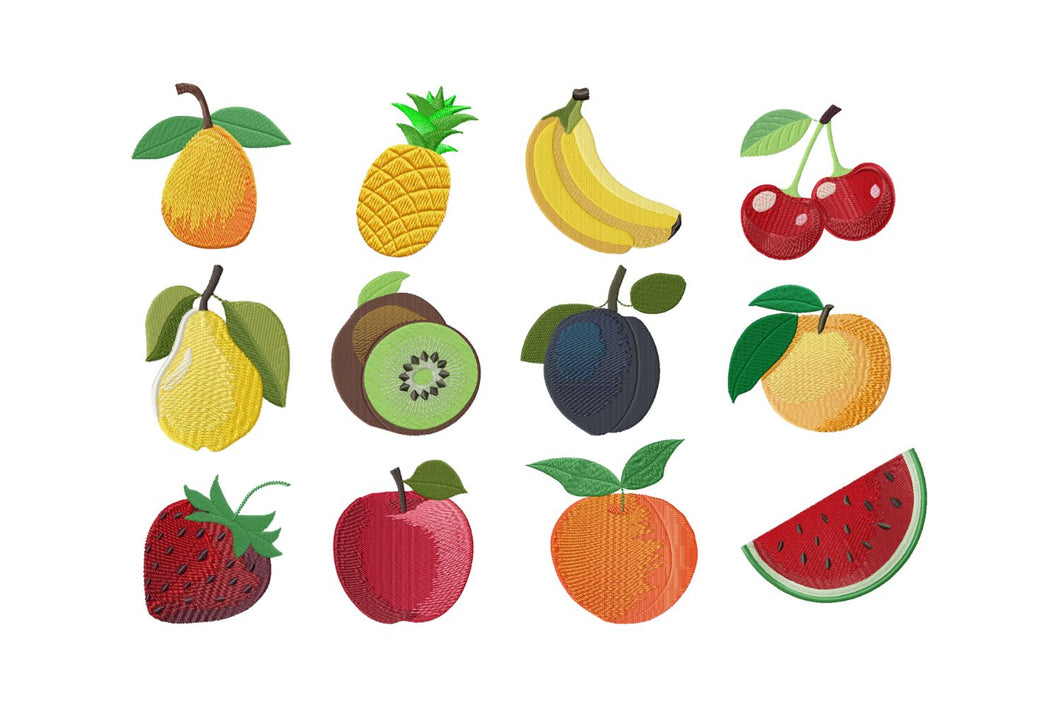 Fruits embroidery design bundle-Kraftygraphy