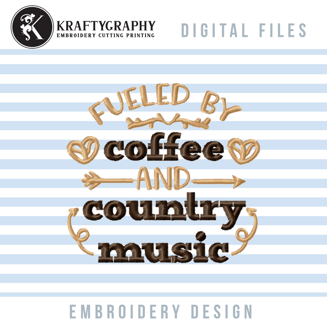 Coffee Machine Embroidery Designs, Country Music Embroidery Sayings, Kitchen Towels Embroidery Patterns, Southern Pes Files, Farm House Embroidery Files,-Kraftygraphy