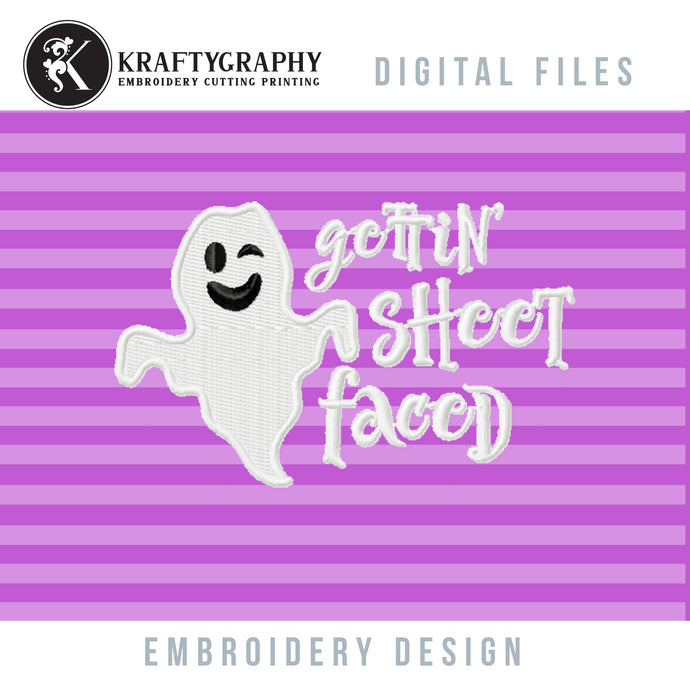 Funny Ghost Machine Embroidery Designs, Getting Sheet Faced-Kraftygraphy