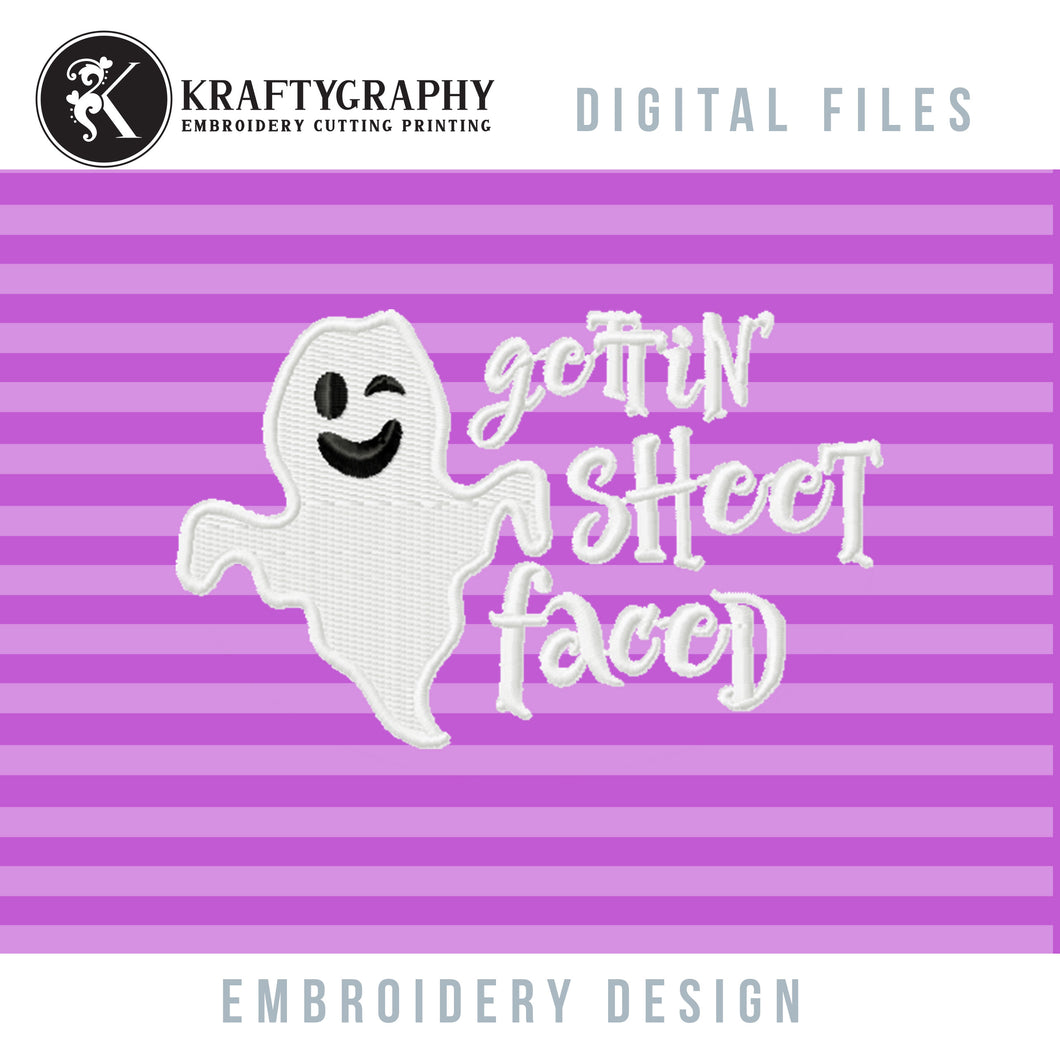 Funny Ghost Machine Embroidery Designs, Getting Sheet Faced-Kraftygraphy