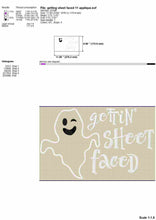 Load image into Gallery viewer, Funny Ghost Machine Embroidery Designs, Getting Sheet Faced-Kraftygraphy
