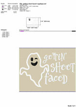 Load image into Gallery viewer, Funny Ghost Machine Embroidery Designs, Getting Sheet Faced-Kraftygraphy
