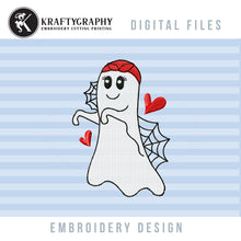 Load image into Gallery viewer, Halloween Ghost Mom Embroidery Design for Machine - Fill Stitch - Small Size-Kraftygraphy
