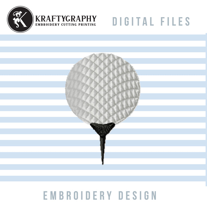 Golf embroidery designs - simple golf ball-Kraftygraphy