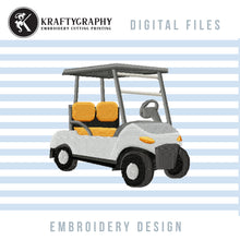 Load image into Gallery viewer, Golf embroidery design - golf cart-Kraftygraphy
