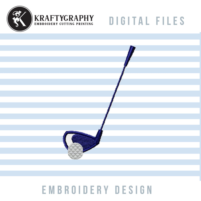 Golf embroidery designs - golf club-Kraftygraphy