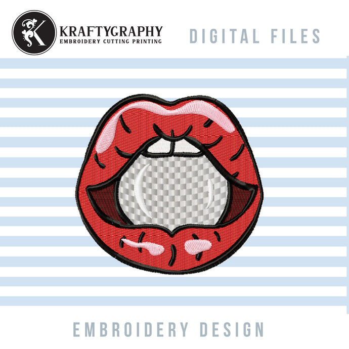Golf embroidery designs elements - Golf lips-Kraftygraphy