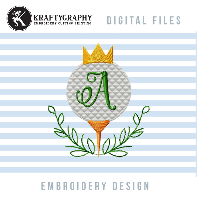 Golf embroidery designs - Golf monogram frame-Kraftygraphy