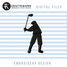 Load image into Gallery viewer, Golf embroidery designs - golfer silhouette-Kraftygraphy
