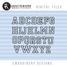 Load image into Gallery viewer, Golf Embroidery Font for Machine | Multiple Sizes and Formats | 2 Colors | Only Capital Letters-Kraftygraphy
