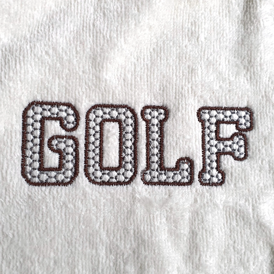 Golf Embroidery Font for Machine | Multiple Sizes and Formats | 2 Colors | Only Capital Letters-Kraftygraphy