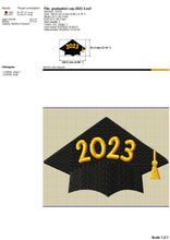 Load image into Gallery viewer, Graduation Cap Machine Embroidery Designs, Senior 2023 Embroidery Patterns, Class of 2023 Embroidery Files, Graduation Hat Pes Files-Kraftygraphy
