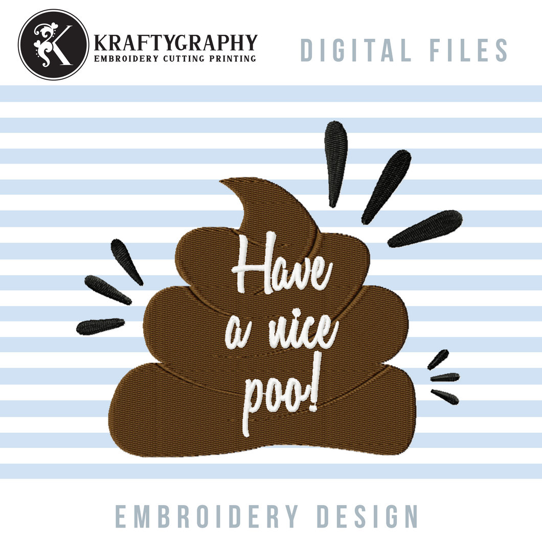 Funny Poo Machine Embroidery Designs, Bath Signs Embroidery Patterns, Bathroom Embroidery Sayings, Hilarious Pes Files-Kraftygraphy