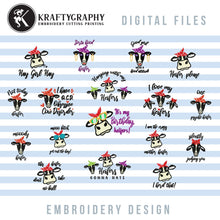 Load image into Gallery viewer, Cow Machine Embroidery Designs, Funny Embroidery Patterns With Cow Head, Cow Face Pes Files, Heifer Embroidery Sayings, Adult Humor Jef, Sarcastic vp3, Snarky Shirt Embroidery-Kraftygraphy
