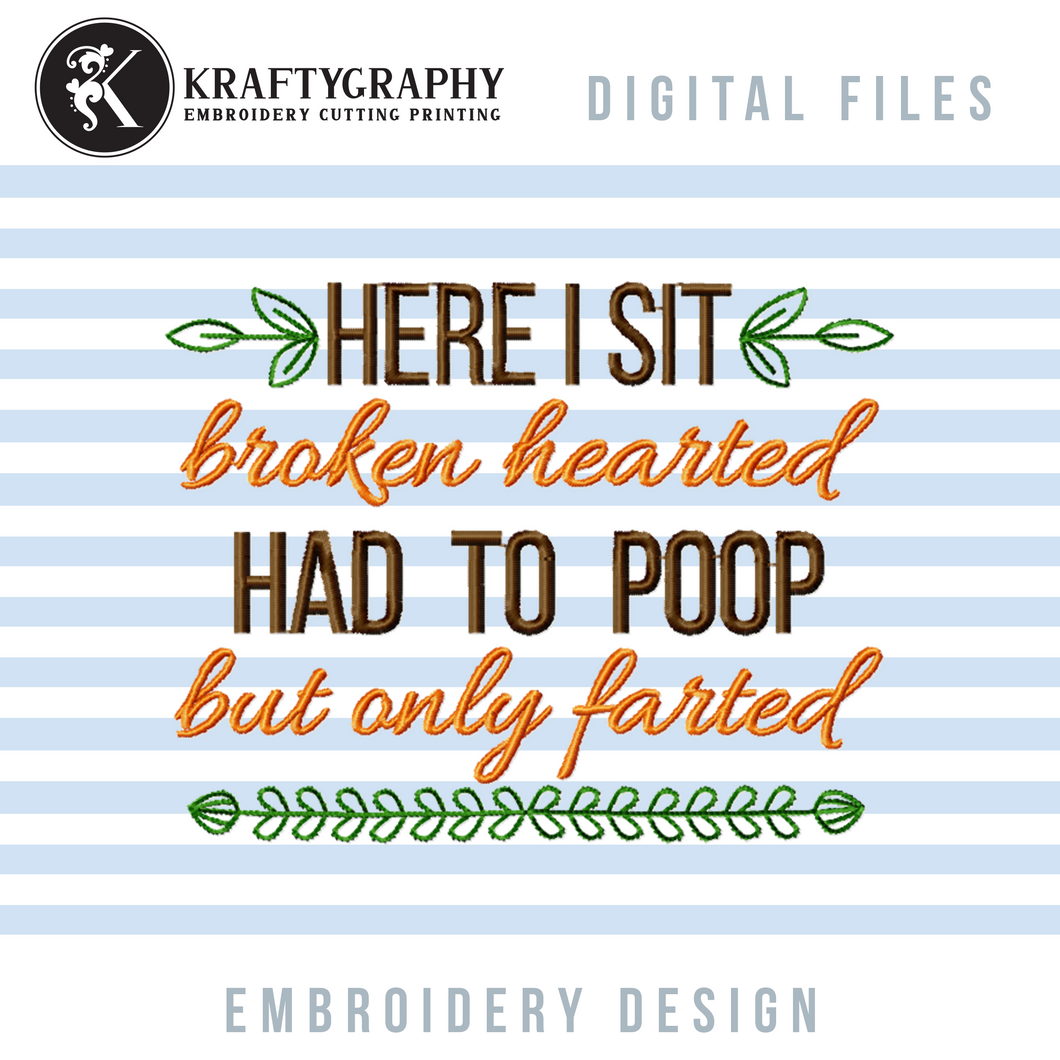 Hilarious Toilet Machine Embroidery Designs, Bathroom Sign Embroidery Patterns, Funny Half Bath Embroidery Pes Files-Kraftygraphy
