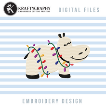 Load image into Gallery viewer, Hippopotamus With Christmas Lights Embroidery Designs, Hippo Embroidery Patterns, Christmas Embroidery, Kids Embroidery Files for Machine Embroidery, Sweater Embroidery, Pillow Embroidery, Ornaments Embroidery-Kraftygraphy
