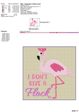 Load image into Gallery viewer, Funny Pink Flamingo Machine Embroidery Designs, Flamingo Bird Embroidery Patterns, Summer Embroidery Sayings, Tropical Pes Files, Jef-Kraftygraphy
