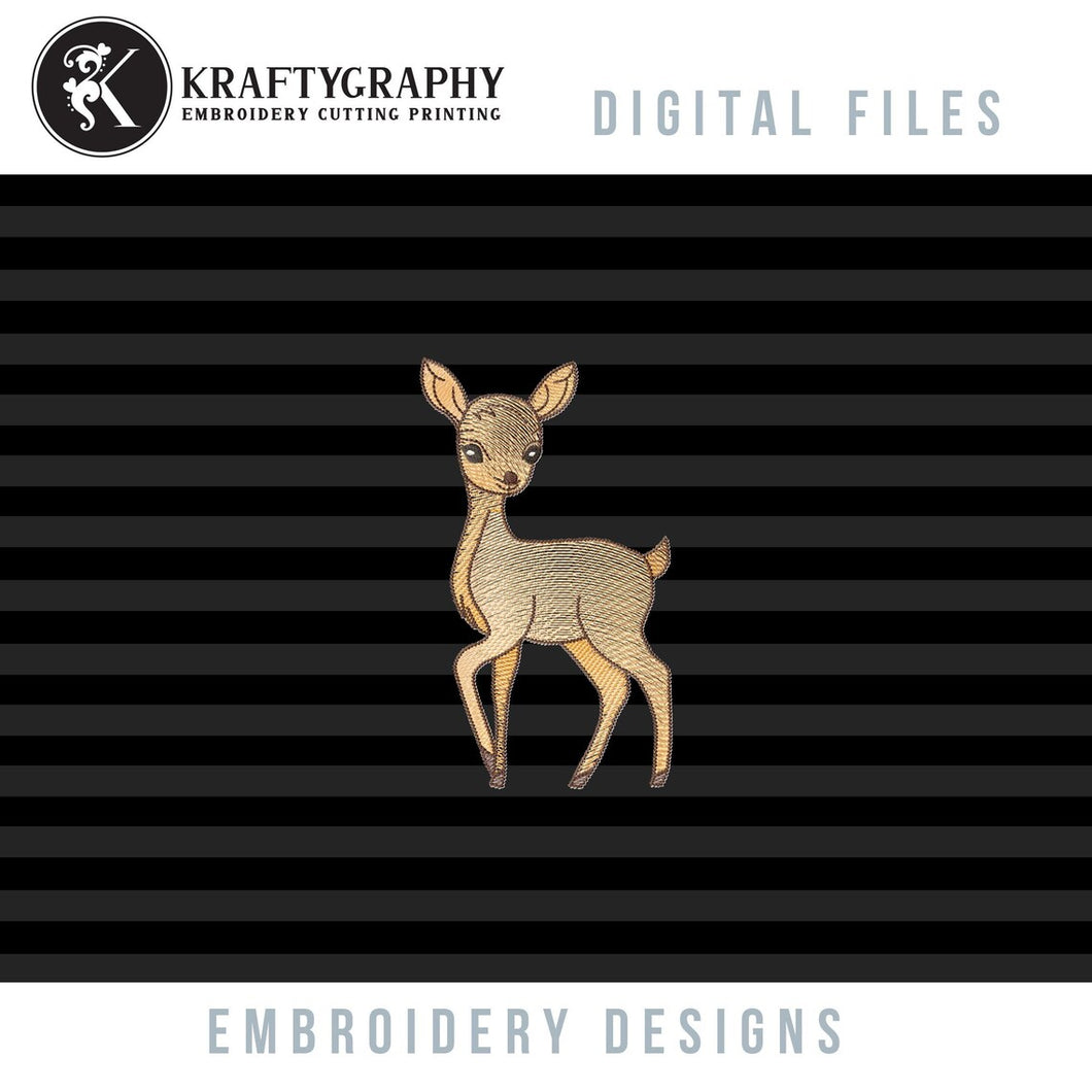 Adorable Fawn Embroidery Design - The Cutest Addition to Your Baby's Wardrobe-Kraftygraphy