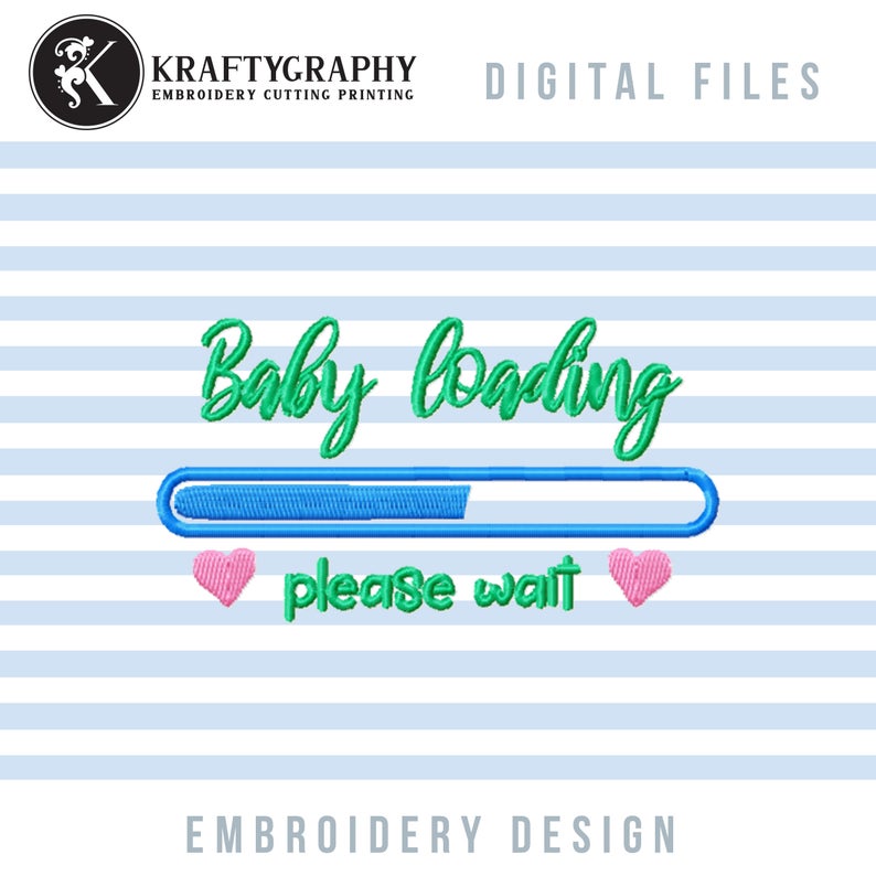Baby Loading Machine Embroidery Designs, Cute Pregnancy Embroidery Patterns, Funny Maternity Pes Files for Pregnant Woman Shirts-Kraftygraphy