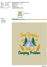 Load image into Gallery viewer, Beer Drinking Machine Embroidery Designs, Beer Camping Embroidery Patterns, Camping Can Coolers Embroidery Sayings, Mountain Campsite Pes-Kraftygraphy
