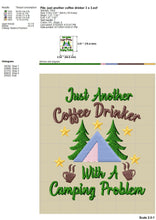 Load image into Gallery viewer, Drinking Camping Machine Embroidery Designs, Coffee Embroidery Patterns, Campsite Towels Embroidery Sayings, Lake Cabin Pes Files, Forest-Kraftygraphy
