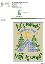 Load image into Gallery viewer, Funny Camping Machine Embroidery Sayings, Hiking Embroidery Patterns, Wifi Is Weak Embroidery Designs, Lake House Pes Files, Outdoor Jef-Kraftygraphy
