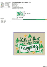 Load image into Gallery viewer, Camping Machine Embroidery Designs, Hiking Embroidery Patterns, Forest Embroidery Sayings, Lake Pes Files, Camper Hat Jef, Campsite vp3-Kraftygraphy
