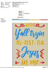 Load image into Gallery viewer, Funny Machine Embroidery Designs, Test the Jesus Embroidery Patterns, Sarcastic Embroidery Files, Adult Humor Pes Files, Sarcasm Jef-Kraftygraphy
