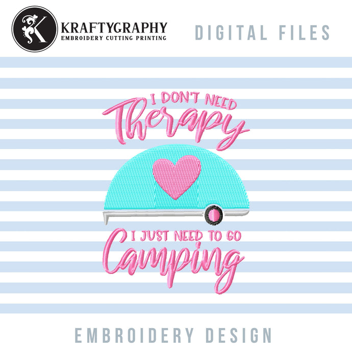 Camping Girl Machine Embroidery Designs, Camper Embroidery Patterns, Campsite Embroidery Files, Summer Camp Pes Files, Hat Embroidery Saying-Kraftygraphy