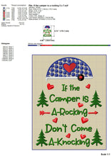 Load image into Gallery viewer, Funny Camper Machine Embroidery Designs, Campsite Embroidery Sayings, Adult Humor Pes Files, Forest Camping Embroidery Patterns, Camper Jef-Kraftygraphy
