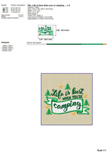 Load image into Gallery viewer, Camping Machine Embroidery Designs, Hiking Embroidery Patterns, Forest Embroidery Sayings, Lake Pes Files, Camper Hat Jef, Campsite vp3-Kraftygraphy
