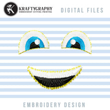 Load image into Gallery viewer, Eyes and Mouth Machine Embroidery Designs, Plush Face Embroidery Patterns, Simple Cartoon Eyes Embroidery Files, Small Eyes Pes Files, Smile-Kraftygraphy
