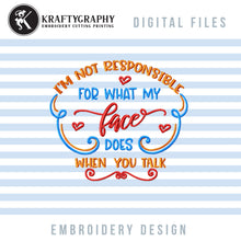 Load image into Gallery viewer, Sarcastic Machine Embroidery Designs, Funny Embroidery Patterns, Adult Humor Pes Files, Snarky Jef Word Art, Sarcasm Hus, Rude Embroidery-Kraftygraphy
