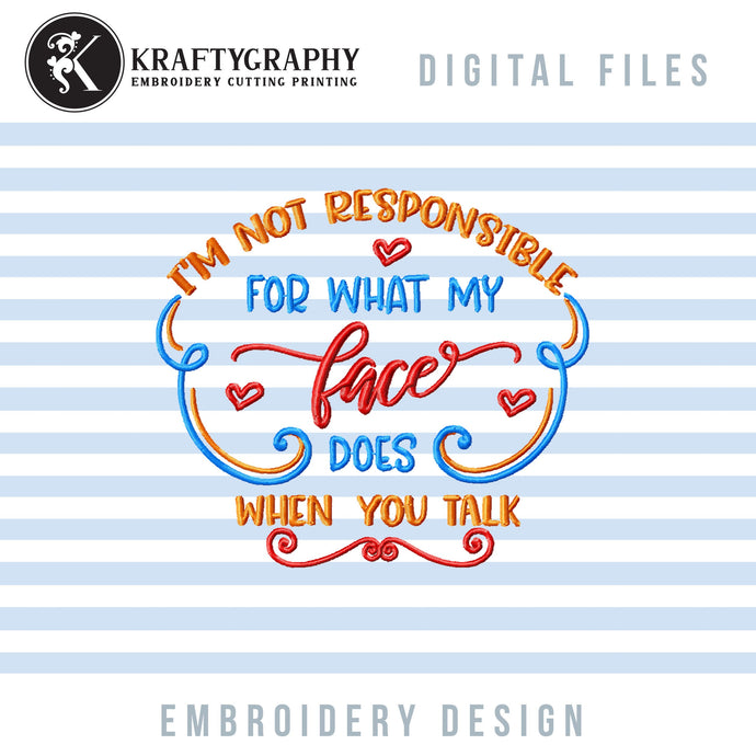 Sarcastic Machine Embroidery Designs, Funny Embroidery Patterns, Adult Humor Pes Files, Snarky Jef Word Art, Sarcasm Hus, Rude Embroidery-Kraftygraphy