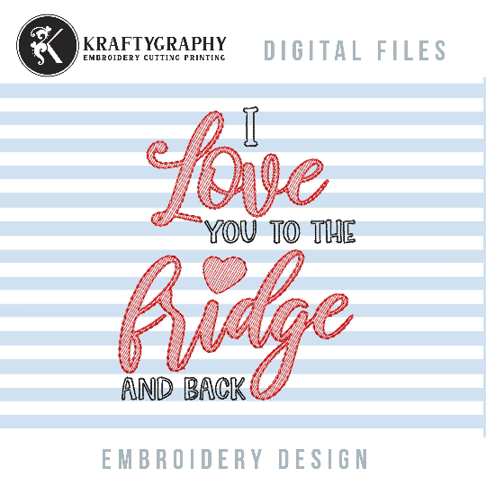 I Love You to the Fridge and Back, Funny Kitchen Towel Embroidery Designs, Dish Towels Embroidery Patterns, Tea Towel Embroidery Files-Kraftygraphy