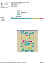 Load image into Gallery viewer, Lake Love Machine Embroidery Designs, Lake Shirt Embroidery Patterns, Lake Embroidery Sayings, Camping Embroidery Files, Campsite Pes Files, Pillowcase Embroidery, Love You to the Lake and Back-Kraftygraphy
