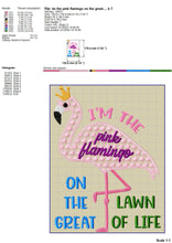 Load image into Gallery viewer, Pink Flamingo Machine Embroidery Sayings, Cute Flamingo Bird Embroidery Designs, Tropical Embroidery Patterns, Summer Pes Files, Jef, Hus-Kraftygraphy
