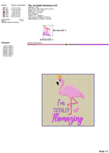 Load image into Gallery viewer, Cute Flamingo Machine Embroidery Patterns, Tropical Bird Embroidery Designs, Summer Shirt Embroidery Sayings, Girl Pes Files, Beach Bag Jef-Kraftygraphy
