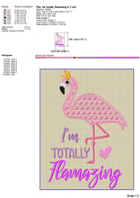 Load image into Gallery viewer, Cute Flamingo Machine Embroidery Patterns, Tropical Bird Embroidery Designs, Summer Shirt Embroidery Sayings, Girl Pes Files, Beach Bag Jef-Kraftygraphy
