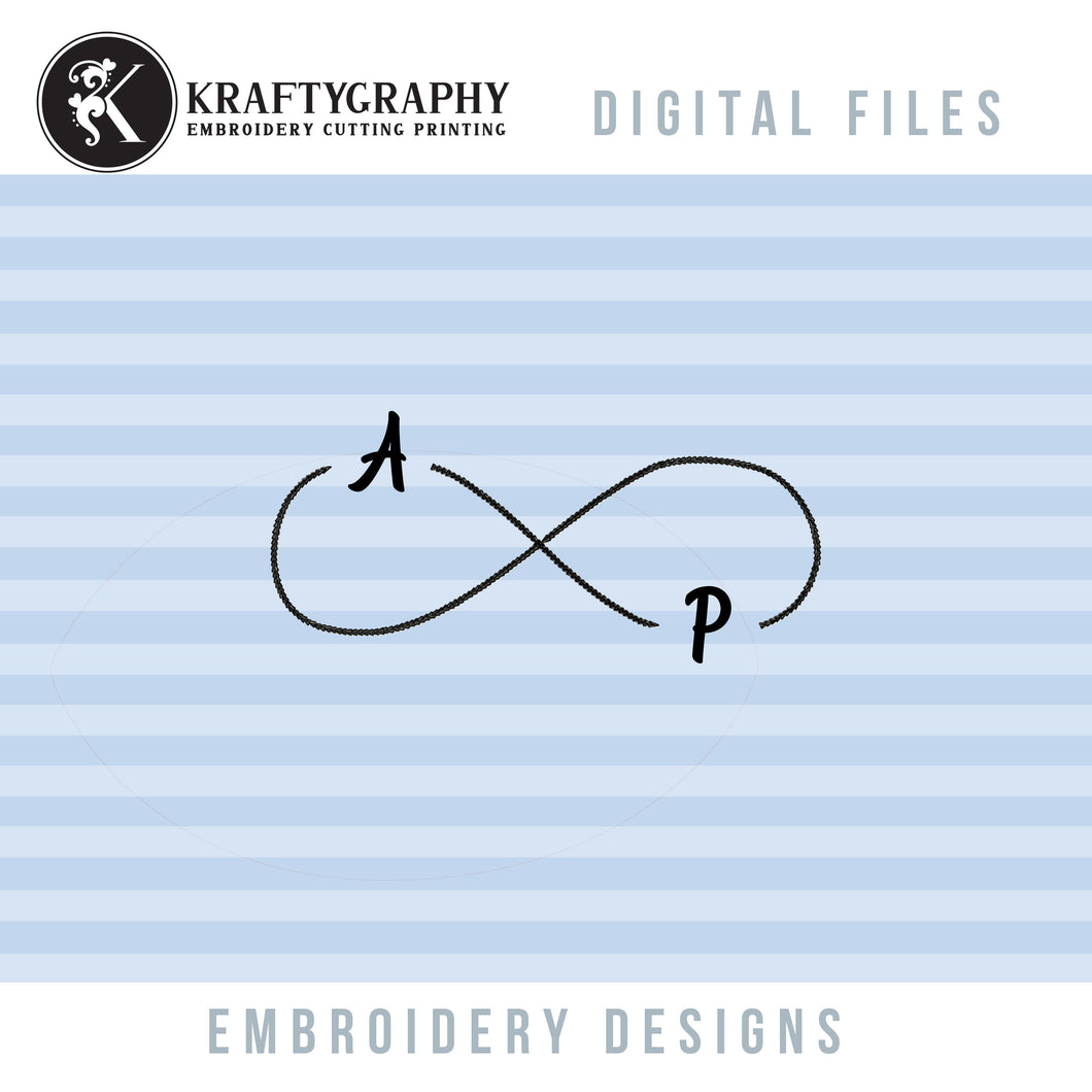 Machine Embroidery Design for Valentine, Infinity Sign Monogram Frame-Kraftygraphy