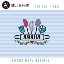 Load image into Gallery viewer, Cute Kitchen Embroidery Design for Aprons, Kitchen Towels, Pot Holders With Cooking Ustensils-Kraftygraphy
