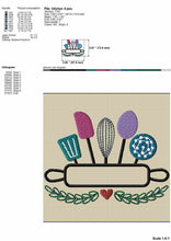 Load image into Gallery viewer, Cute Kitchen Embroidery Design for Aprons, Kitchen Towels, Pot Holders With Cooking Ustensils-Kraftygraphy
