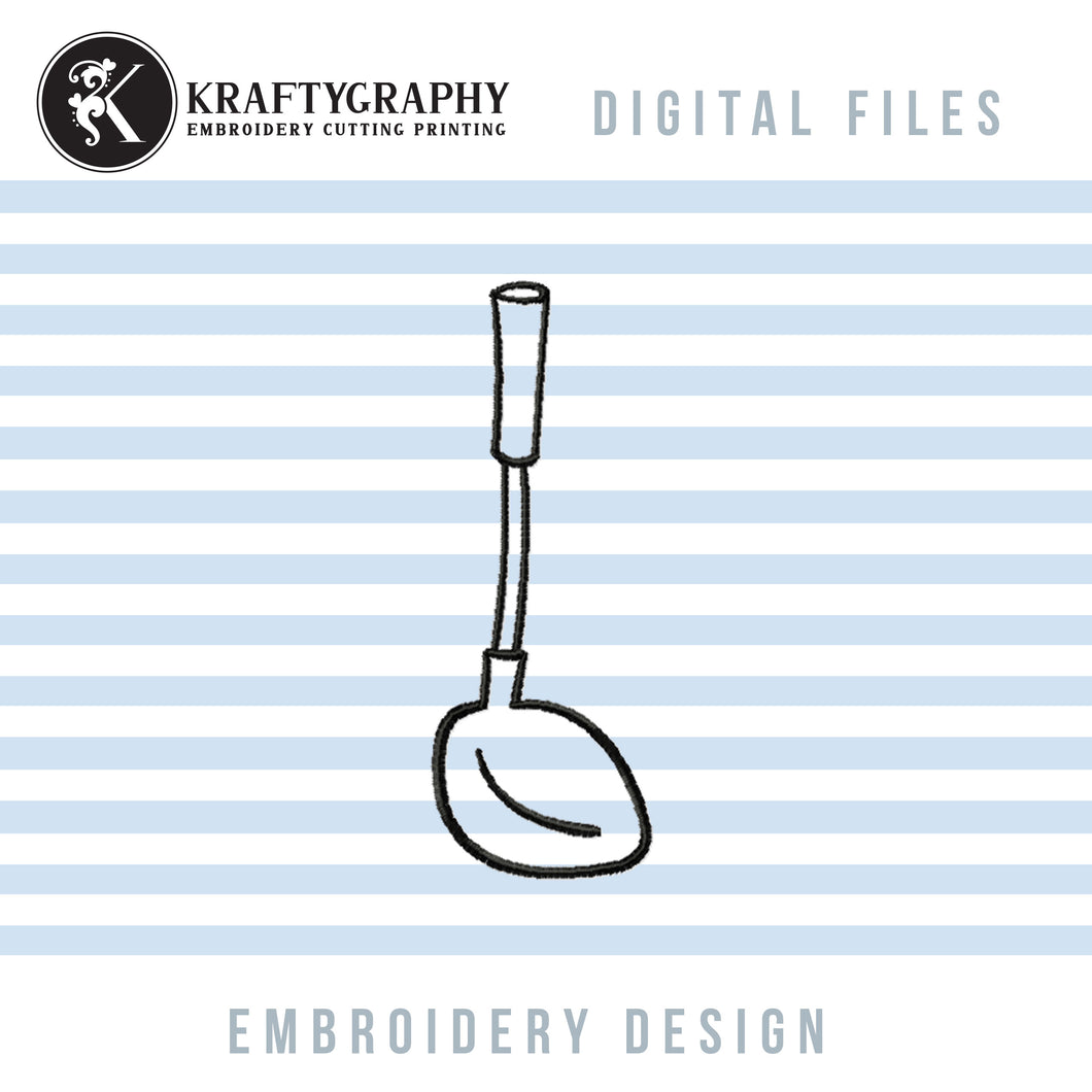 Ladle kitchen embroidery design for machine-Kraftygraphy