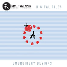 Load image into Gallery viewer, Cute Ladybug Embroidery Design on Valentine Monogram Embroidery Projects for Kids-Kraftygraphy
