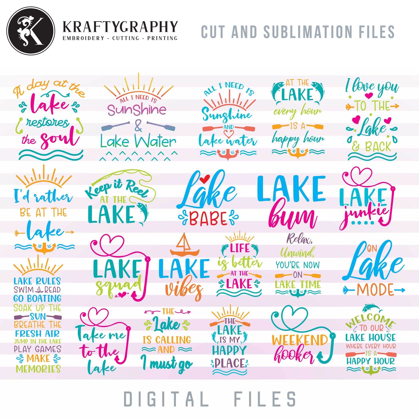 Lake SVG Bundle, Lake Clipart, Lake House Vector, Lake House Sign Sayings, Fishing SVG Images, Camping Quotes SVG, Mountain Camping SVG, Summer Shirt SVG,-Kraftygraphy