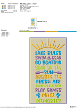 Load image into Gallery viewer, Lake Rules Machine Embroidery Designs, Lake Word Art Embroidery Patterns, Lake Camping Embroidery Sayings, Lake Embroidery Quotes, Lake Campsite Pes Files, Lake House Embroidery Stitches, Kitchen Toweuls Embroidery-Kraftygraphy

